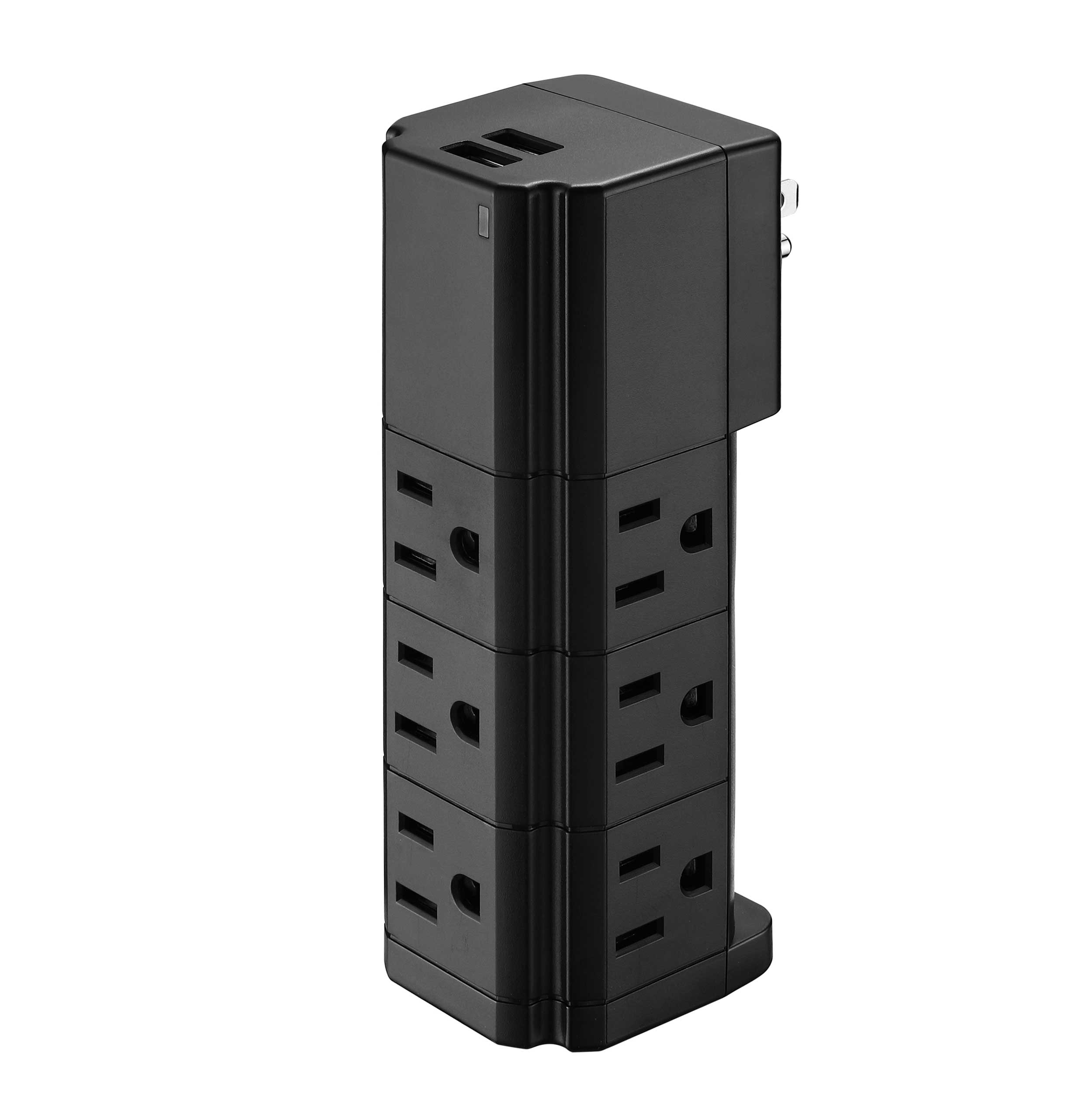 LAX Gadgets - Charging Tower Surge Protector 9 Outlet & 2 USB Retail Pack