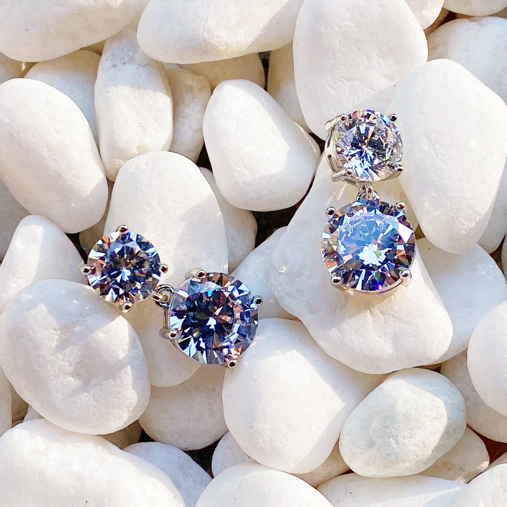 Ellison+Young - Double Diamond Dangle Earrings