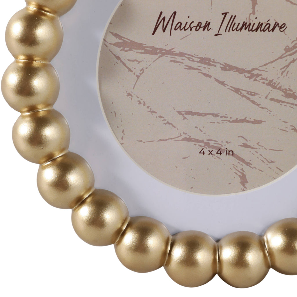 Sagebrook Home Gold Glass Elegant Matted Beaded Frame, 6x6 in.
