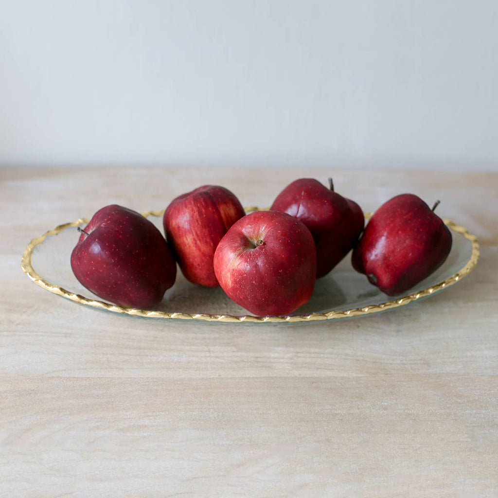 The Royal Standard - Fairbanks Oval Platter   Clear/Gold   21.25x2.5x9