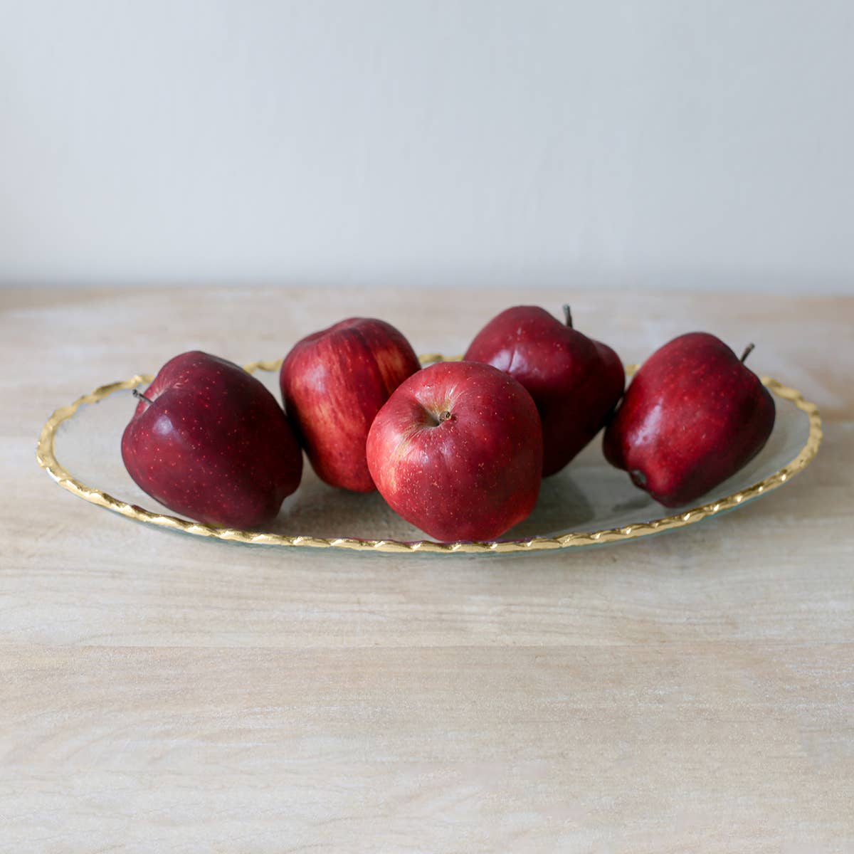The Royal Standard - Fairbanks Oval Platter   Clear/Gold   21.25x2.5x9