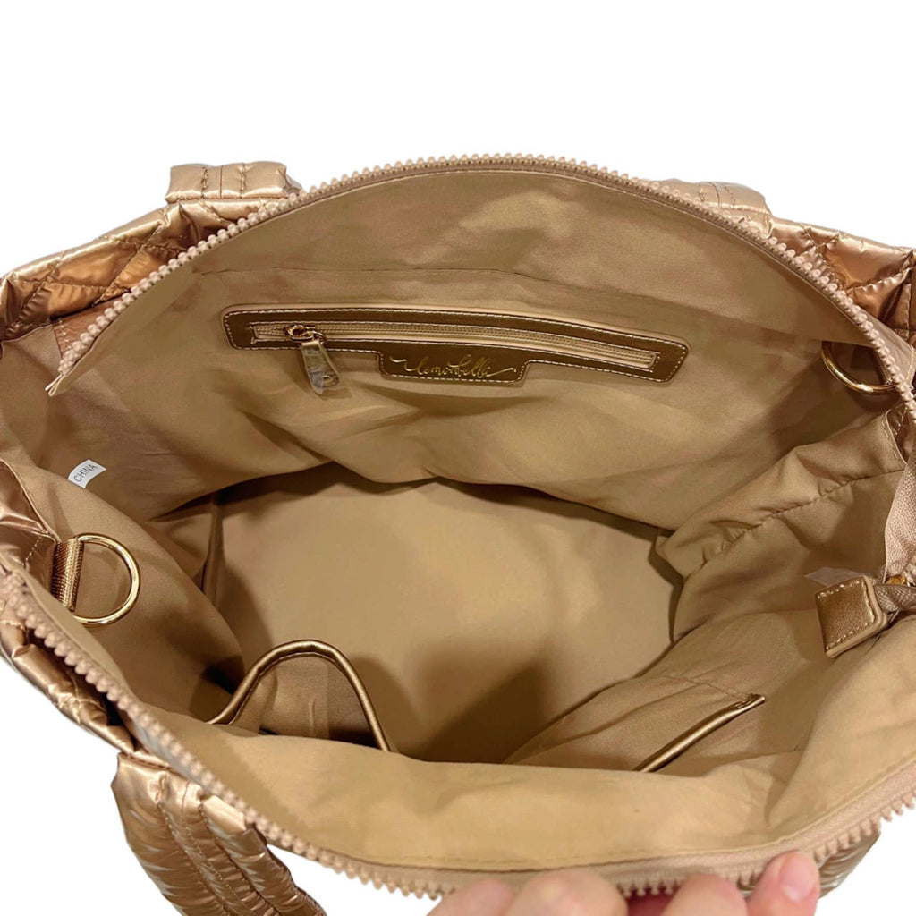 Lemonbella - Lemonbella Glossy Copper Diamond Tote Shoulder Bag 3/1