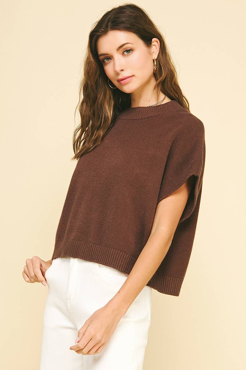PINCH - DROPPED SHOULDER SWEATER TOP - 4739W