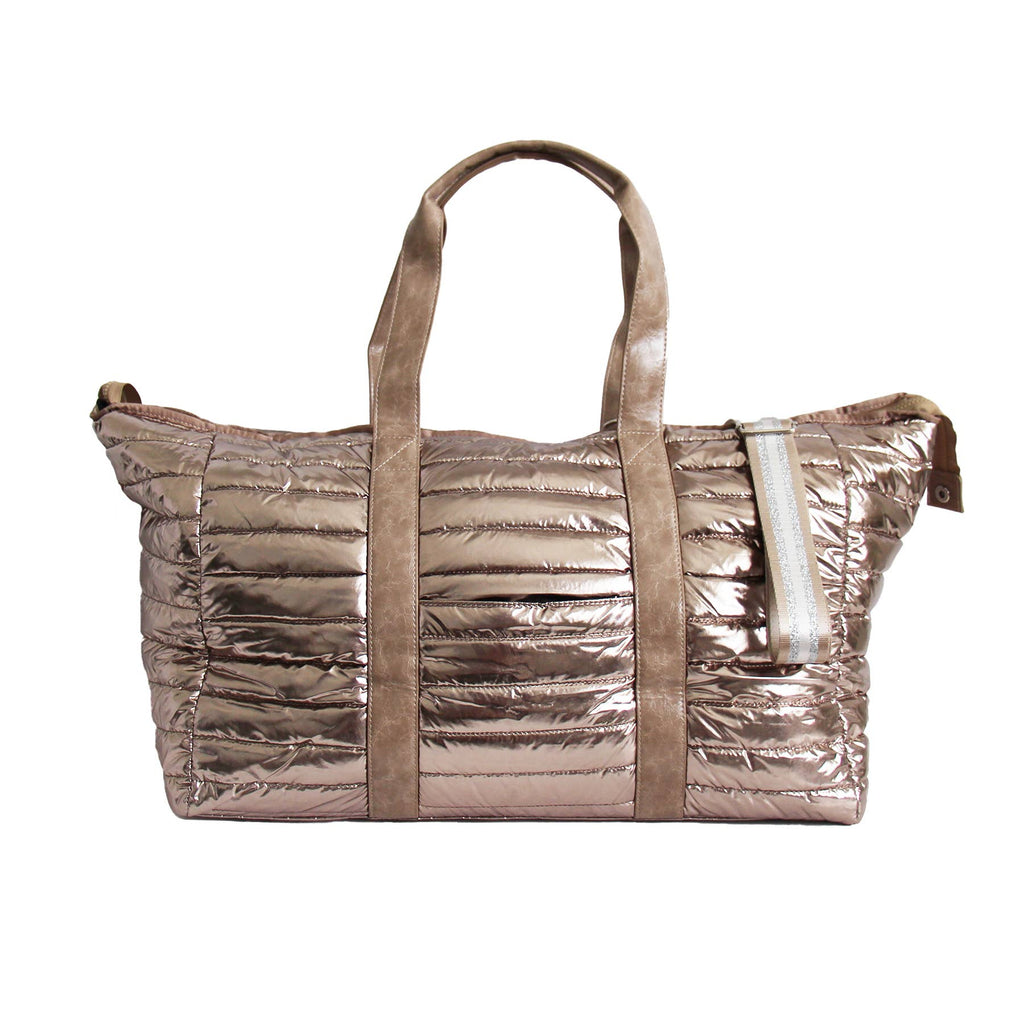 Lemonbella - Lemonbella Gold Metallic Puffer Weekender Duffle Bag Gift