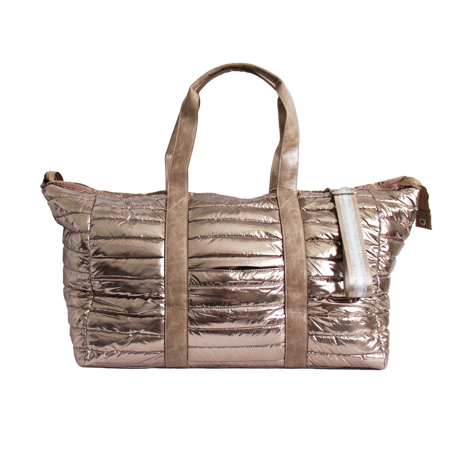 Lemonbella - Lemonbella Gold Metallic Puffer Weekender Duffle Bag Gift