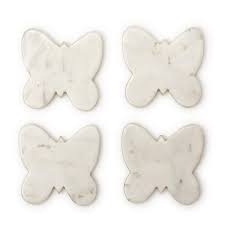 Two's Company Marble Butterfly Coasters