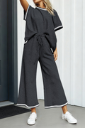 LA Society - LAS Textured Loose T Shirt and Drawstring Pants Set