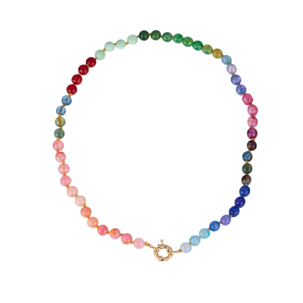 JOSSLYN by wall to wall - Natural Stone Semi-Precious Glass Mixed Necklace