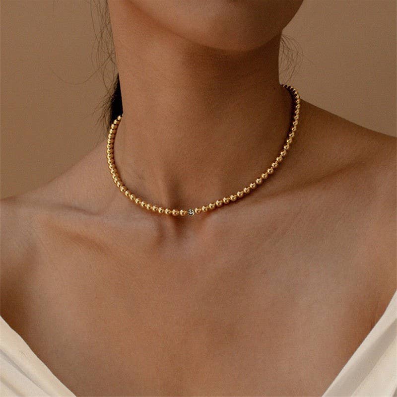 JOSSLYN by wall to wall - 18K STAINLESS STEEL TARNISH FREE BEADED NECKLACE