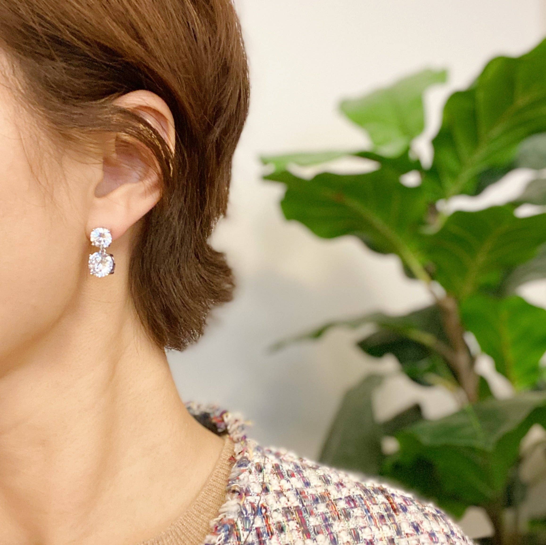 Ellison+Young - Double Diamond Dangle Earrings