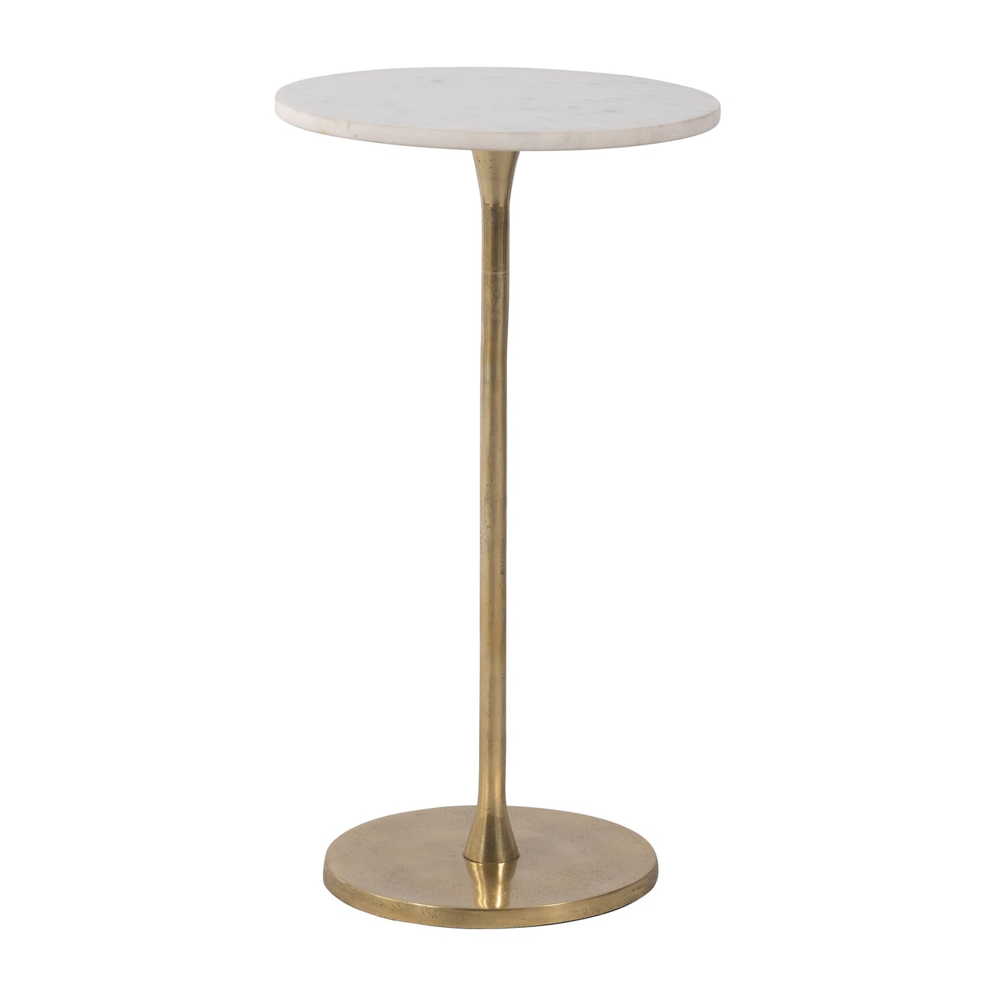 Sagebrook Home - End Table - Gold/White Marble Top Metal Round Base, 24 in.