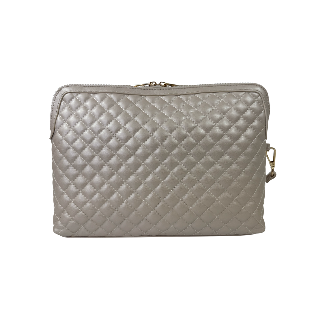 PurseN  - NEW Updated Litt Makeup Case - Pearl Quilted