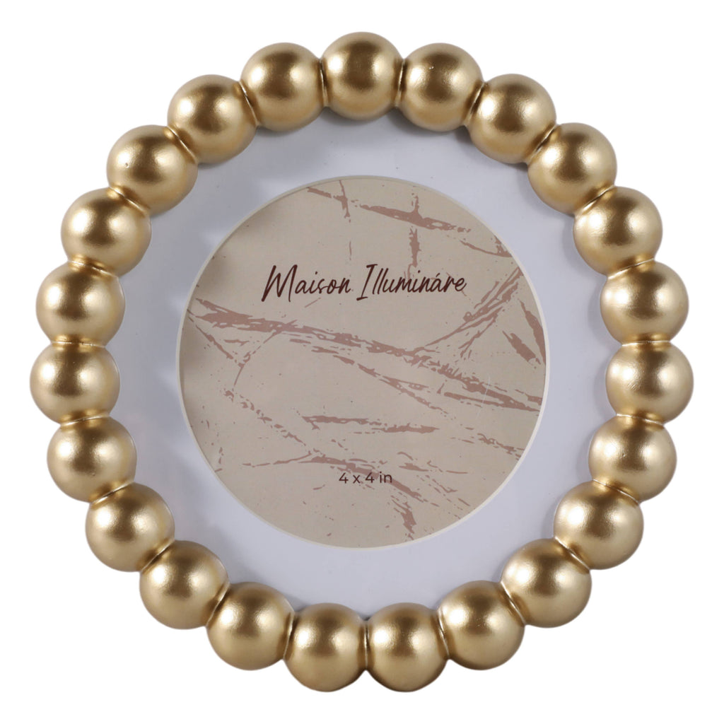 Sagebrook Home Gold Glass Elegant Matted Beaded Frame, 6x6 in.