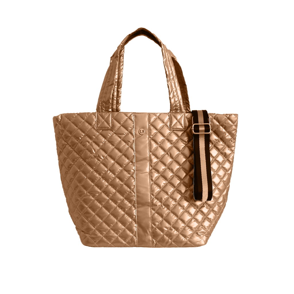Lemonbella - Lemonbella Glossy Copper Diamond Tote Shoulder Bag 3/1