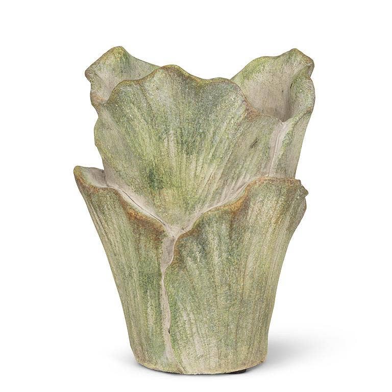 Abbott - Small Furled Leaf Vase-Green-7"H