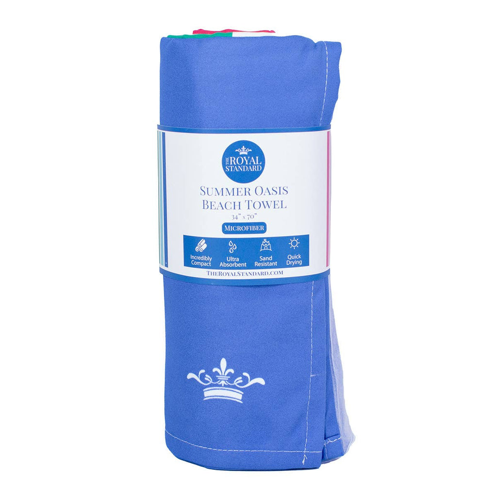 The Royal Standard - Summer Oasis Beach Towel   White/Multi   34x70
