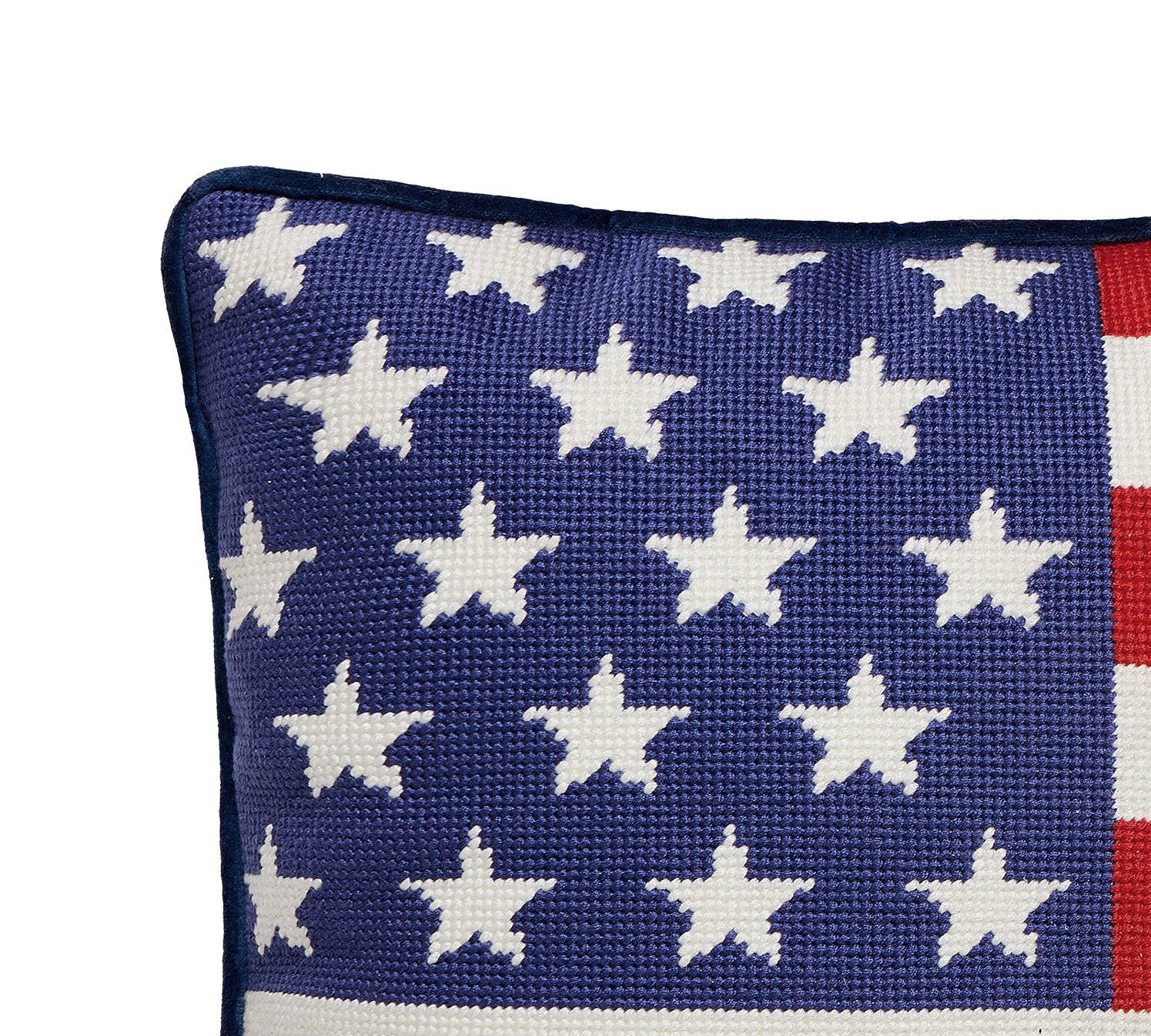 Peking Handicraft - American Flag Embroidered Pillow