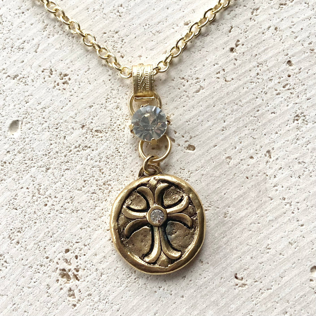 VB&CO Designs Handmade Jewelry - Cross bee serenity cross jewelry  French jewelry  stone