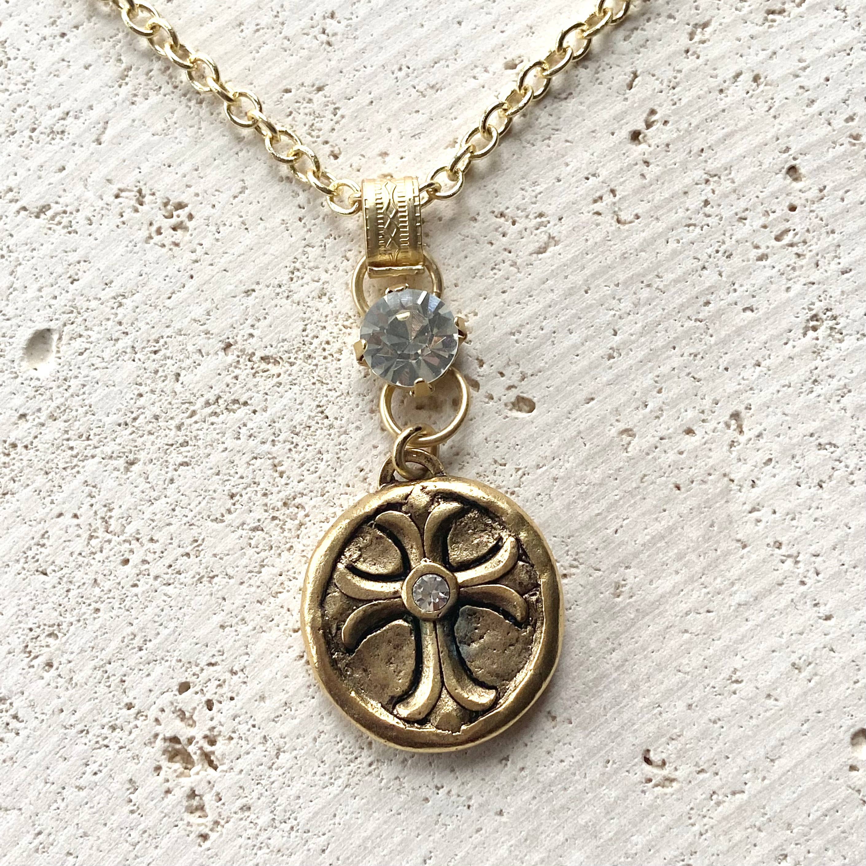 VB&CO Designs Handmade Jewelry - Cross bee serenity cross jewelry  French jewelry  stone