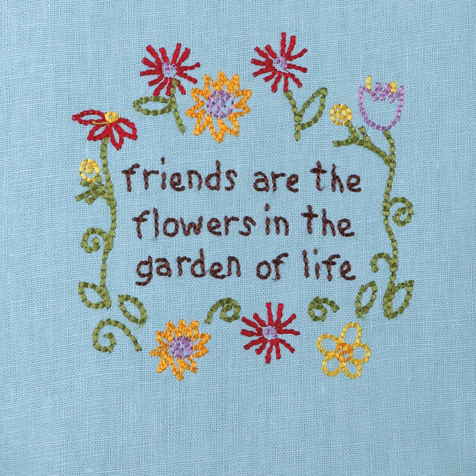 Peking Handicraft - Friends Are The Flowers Embroidered Kitchen Towel