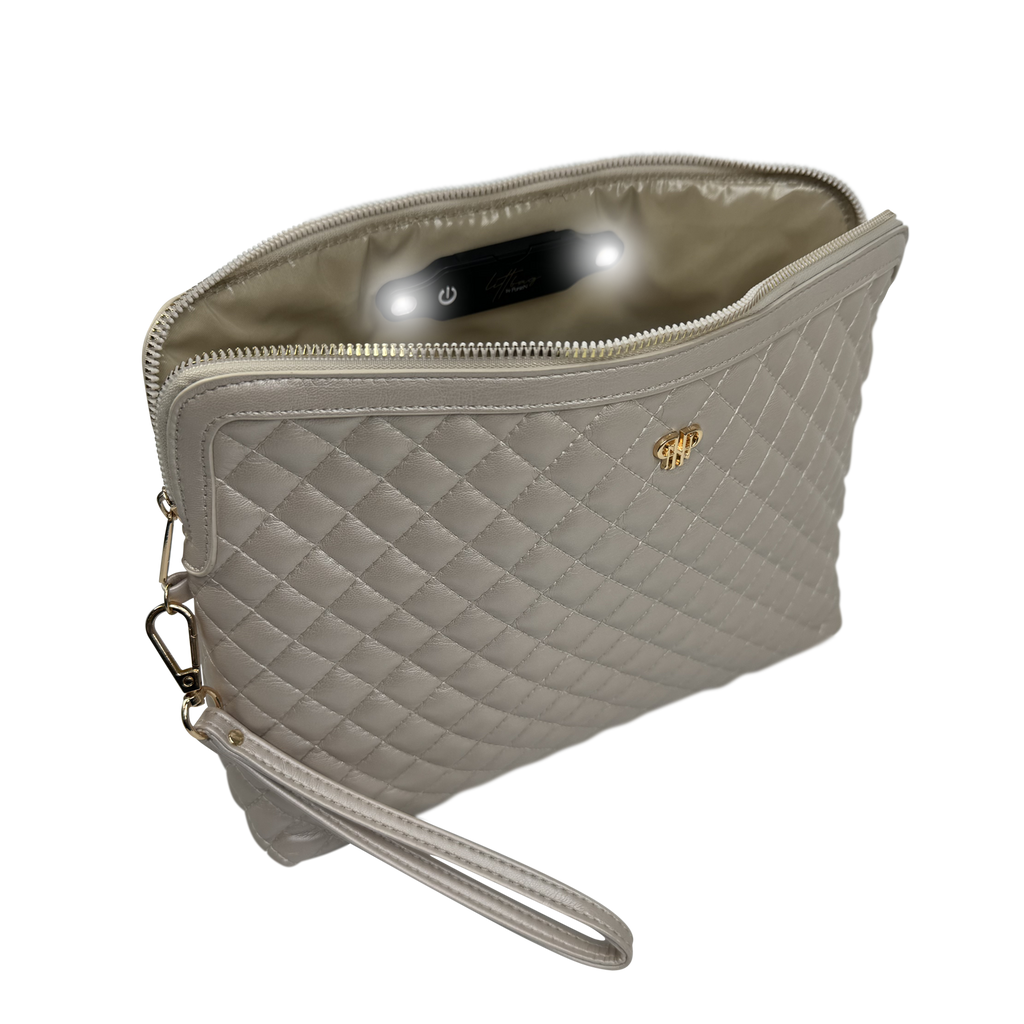 PurseN  - NEW Updated Litt Makeup Case - Pearl Quilted