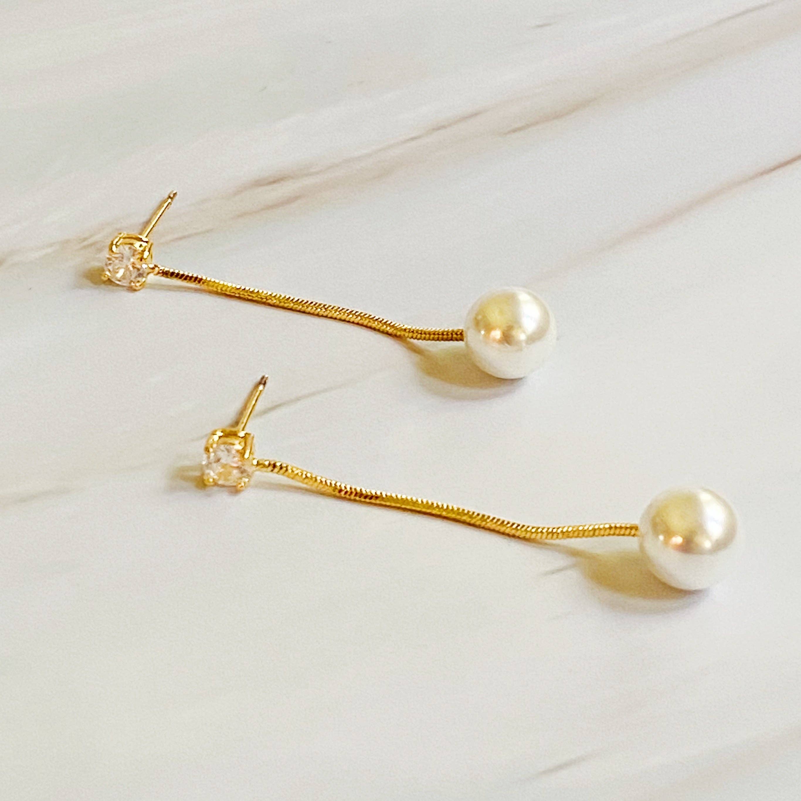 Ellison+Young - Dangling Pearl Earring