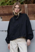 Raisonnel High Neck Button-up Jacket Black